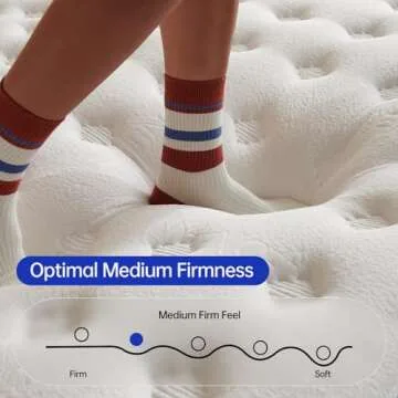 KOULABR Z Queen Size Mattress, 14 Inch Hybrid Mattress in a Box, Gel Memory Foam Individually Wrapped Pocket Coils Innerspring Pressure Relief, Medium Firm (14 Inch, Queen (U.S. Standard))