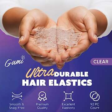 Gumi Clear Elastics - Large Hair Band for Effortless Styling