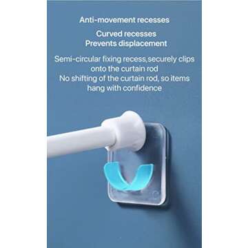 Adhesive Shower Curtain Rod Holder No Drilling,Set of 4,No Slippage Wall Mount Retainer of Shower Rods for Bathroom(Shower Curtain Rod Not Included)
