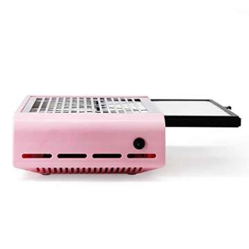 AONOLOVO Nail Dust Collector Machine, Upgraded Powerful Nail Vacuum Suction Fan Dust Extractor Manicure Tool for Acrylic Nail Poly Nail Extension Gel Removal, Pink