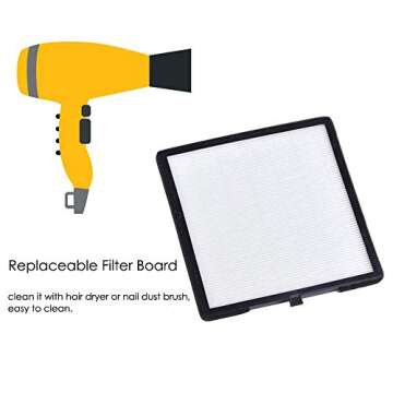 AONOLOVO Nail Dust Collector Machine, Upgraded Powerful Nail Vacuum Suction Fan Dust Extractor Manicure Tool for Acrylic Nail Poly Nail Extension Gel Removal, Pink