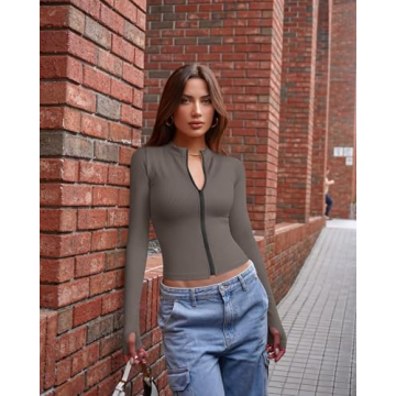 OQQ Women's Long Sleeve Tops for All Seasons Comfort