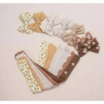 Fancy Clouds Baby Girl Bows and Headbands,14 pcs Stretchy Soft Nylon Hairbands Hair Bows for Newborns, Infants, Toddlers - Handmade Baby Hair Accessories for Girls Gifts