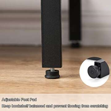 SUPERJARE Triple 5 Tier Bookshelf, Bookcase with 14 Open Display Shelves, Ladder Bookshelf, Wide Book Shelf Book Case with Steel Frame, Wood Board, for Home & Office, Dark Brown