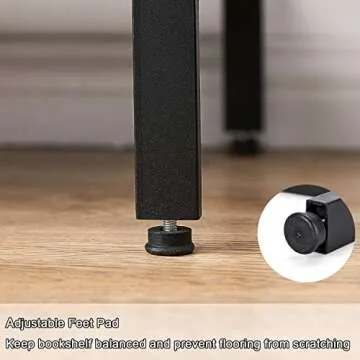 SUPERJARE Triple 5 Tier Bookshelf, Bookcase with 14 Open Display Shelves, Ladder Bookshelf, Wide Book Shelf Book Case with Steel Frame, Wood Board, for Home & Office, Dark Brown