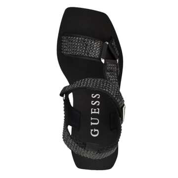 Guess Women's DAWSIN Sandal, Black 001, 8