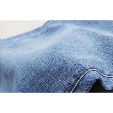 CHARTOU Womens Chic Floral Embroidered High-Rise Bell Bottom Flare Jeans Broad Feet Long Denim Pants (Blue, Small)