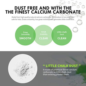 HAGOROMO Chalk Non-Toxic 12 Pcs Assorted Colors - Dustless