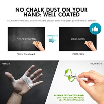 HAGOROMO Chalk Non-Toxic 12 Pcs Assorted Colors - Dustless