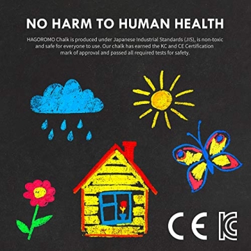 HAGOROMO Chalk Non-Toxic 12 Pcs Assorted Colors - Dustless