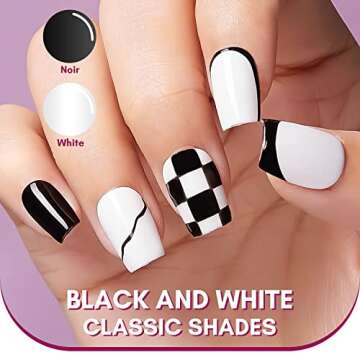 Makartt Gel Nail Polish Liner Set 8ML 2 Colors White and Black for Winter French Nail Art French Tip...