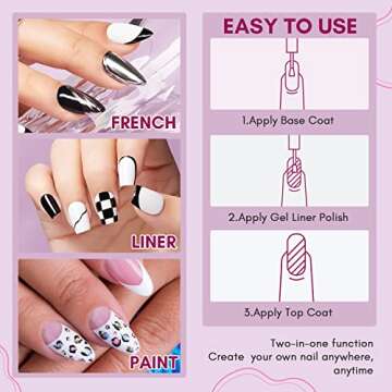 Makartt Gel Nail Polish Liner Set for French Nail Art