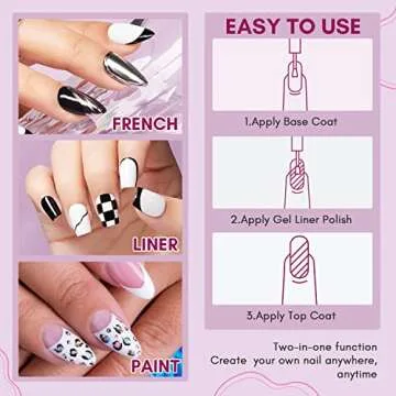 Makartt Gel Nail Polish Liner Set for French Nail Art