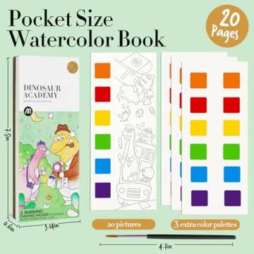 JCREN Watercolor Painting Books - Pocket Art Kit for Kids