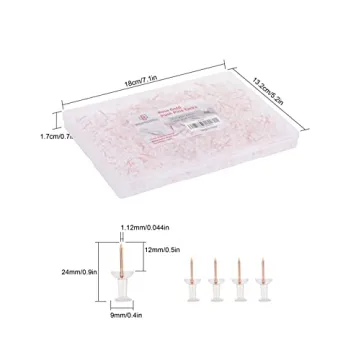 PAPERPAL Rose Gold Push Pins - 280 Count in Storage Box