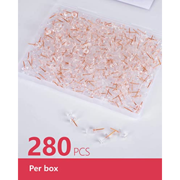 PAPERPAL Rose Gold Push Pins - 280 Count in Storage Box