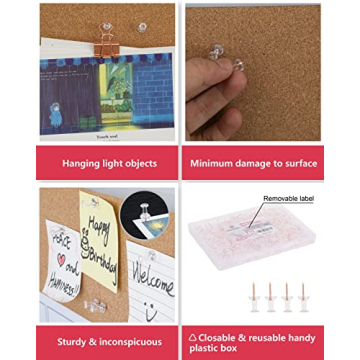 PAPERPAL Rose Gold Push Pins - 280 Count in Storage Box