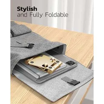 Nulaxy Dual Folding Cell Phone Stand, Fully Adjustable Foldable Desktop Phone Holder Cradle Dock Compatible with Phone 16 15 14 13 12 11 Pro Xs Xs Max Xr X 8, Nintendo Switch, All Phones - Gold