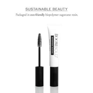 BOOM! Bold Mascara by Cindy Joseph - Waterproof Volumizing Mascara for Bold Lashes – Hypoallergenic Mascara for Sensitive Eyes (Jet-Black)