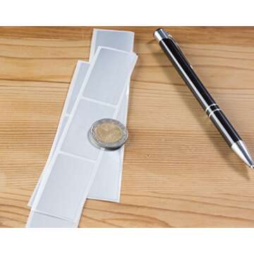 Juvale 300 Pack Rectangle Silver Scratch Off Stickers - Adhesive DIY Label Scratch Offs for Crafts (...