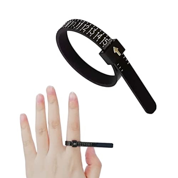 1 Pack US Ring Sizer Measuring Gauge | Sizes 1-17, Reusable Plastic Tool
