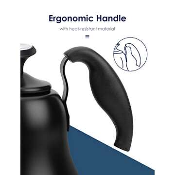 Precision Brewing Tea Kettle with Integrated Thermometer - 0.8L Gooseneck Coffee & Tea Pot