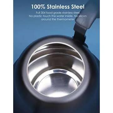 Matte Black Gooseneck Tea Kettle with Thermometer