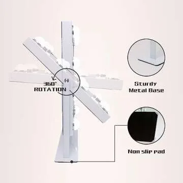 COOLJEEN Vanity Mirror with Lights, 9 Led Bulbs Lighted Makeup Mirror with Detachable 10X Magnification Mirror, Hollywood Mirror 3 Color Lights Tabletop Makeup Mirror, 360°Rotation