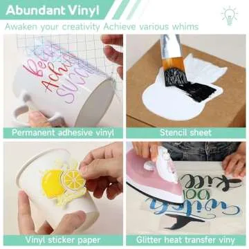 GO2CRAFT All-in-One Accessories Bundle for Cricut Makers and All Explore Air, 90Pcs Ultimate Tools and Accessories with Vinyl, Weeding Tools, Transfer Tape, Crafting Starter Kit for Cricut Projects