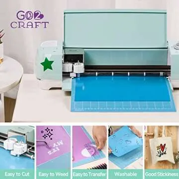 GO2CRAFT All-in-One Accessories Bundle for Cricut Makers and All Explore Air, 90Pcs Ultimate Tools and Accessories with Vinyl, Weeding Tools, Transfer Tape, Crafting Starter Kit for Cricut Projects