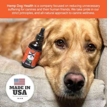 Hemp Dog Health - Ease - an Anti Inflammatory for Dogs with Arthritis & Allergies - 100% Natural Drops Helping Joint Support - Pain Relief for Stiff Joints with Our Hemp Oil for Dogs