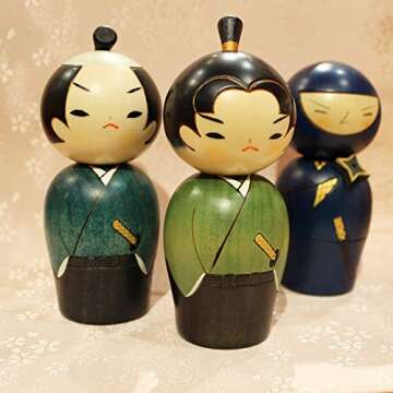Usaburo Japanese Kokeshi Doll, Hiro The Junior Samurai