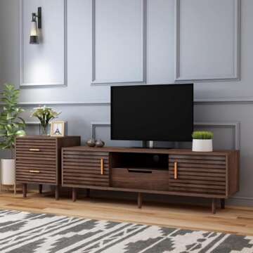 mecor Mid-Century Modern TV Stand w/End Table,Home Media Entertainment Center Sets for tv up to 60",...
