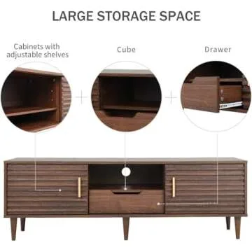 Mecor Stylish Mid-Century TV Stand and End Table Set 60"