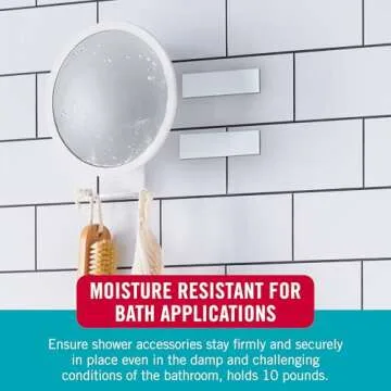 VELCRO Brand Kitchen and Bath Mounting Tape. Moisture Resistant Thin Design for Flush Mount. 10ft Heavy Duty Roll Holds 10 pounds. Easy Peel and Stick Application, White