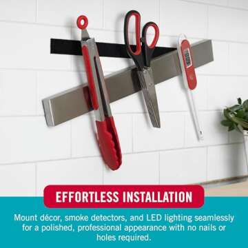 VELCRO Brand Kitchen and Bath Mounting Tape. Moisture Resistant Thin Design for Flush Mount. 10ft Heavy Duty Roll Holds 10 pounds. Easy Peel and Stick Application, White