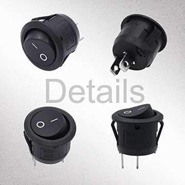 10Pcs Rocker Switch ON/OFF SPST Toggle Switch with Pre-Wired 6A/250V