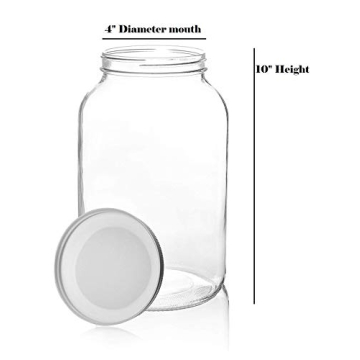 1-Gallon Glass Mason Jars with Airtight Lids for Fermenting