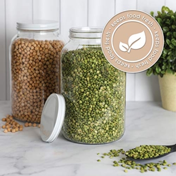 1-Gallon Glass Mason Jars with Airtight Lids for Fermenting