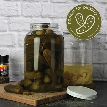 1-Gallon Glass Mason Jars with Airtight Lids for Fermenting