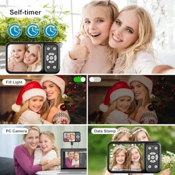 QUOLODOO 4K Digital Camera with Dual Screens & 18X Zoom