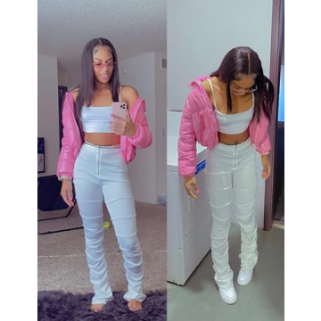 AMEBELLE Women Winter Warm Cropped Puffer Down Jacket Coats