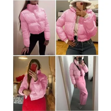 AMEBELLE Women Winter Warm Cropped Puffer Down Jacket Coats