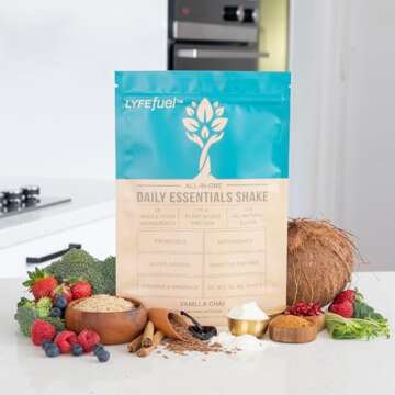 All-in-One Meal Replacement Powder by LyfeFuel - Low Carb Keto Superfood Shake - Plant Based Protein...