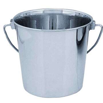 QT Dog - Premium 2 QT Stainless Steel Round Bucket for Pets