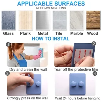 HOXSURY Razor Holder for Shower, Self Adhesive Adjustable Hooks, Waterproof Shower Hooks for Bathroom Kitchen-2 Pack (White)