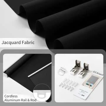 GENIMO 100% Blackout Blinds for Windows, Roller Shades for Indoor Windows, Thermal Insulated, UV Protection Fabric. Window Shades for Home, Bedroom, Living Room.