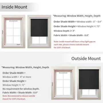 GENIMO 100% Blackout Blinds for Windows, Roller Shades for Indoor Windows, Thermal Insulated, UV Protection Fabric. Window Shades for Home, Bedroom, Living Room.