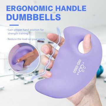 Ergonomic Dumbbells Weights Set-Hand Weights for Women at Home, Ear Dumbbells Weights for Pilates, Y...