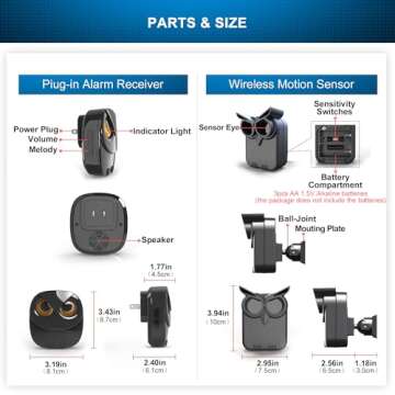 Wireless Driveway Alarm 1/2 Mile Range Outdoor Sensor